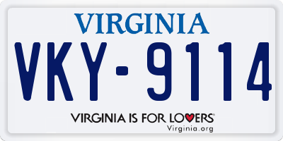 VA license plate VKY9114