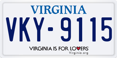 VA license plate VKY9115