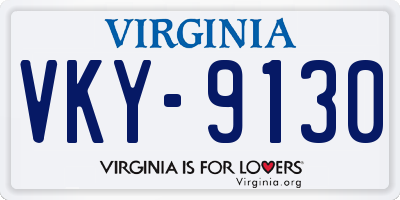 VA license plate VKY9130