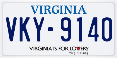 VA license plate VKY9140