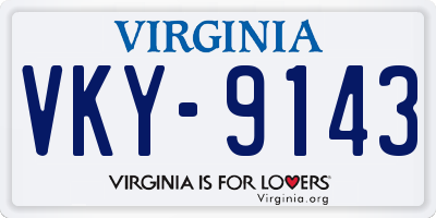 VA license plate VKY9143