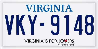 VA license plate VKY9148