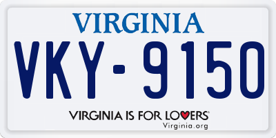VA license plate VKY9150