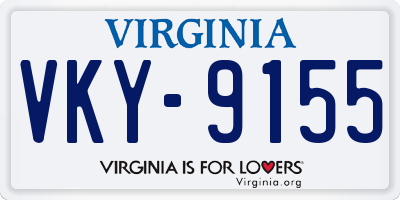VA license plate VKY9155