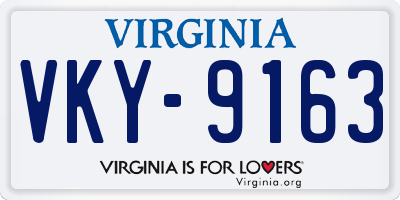 VA license plate VKY9163