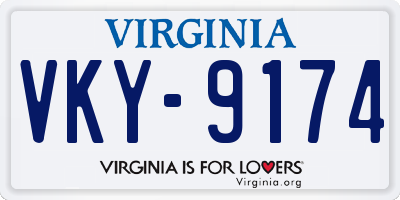 VA license plate VKY9174