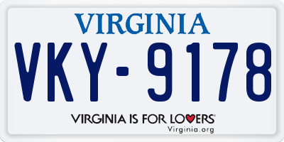 VA license plate VKY9178
