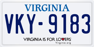 VA license plate VKY9183