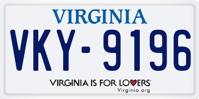 VA license plate VKY9196