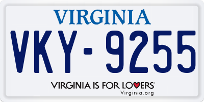 VA license plate VKY9255