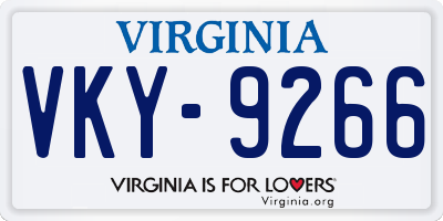 VA license plate VKY9266