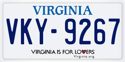 VA license plate VKY9267
