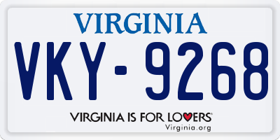 VA license plate VKY9268