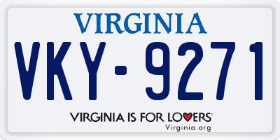 VA license plate VKY9271