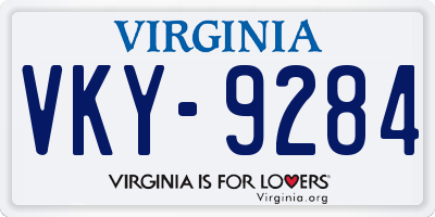 VA license plate VKY9284