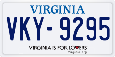 VA license plate VKY9295