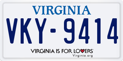 VA license plate VKY9414