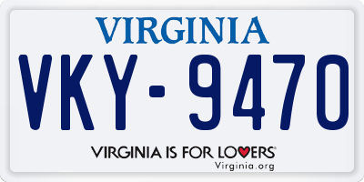 VA license plate VKY9470