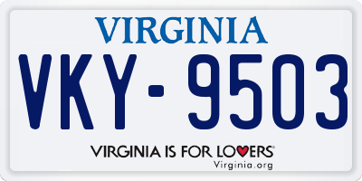 VA license plate VKY9503
