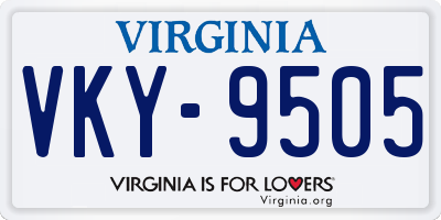 VA license plate VKY9505