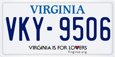 VA license plate VKY9506