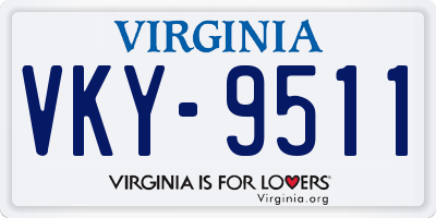 VA license plate VKY9511