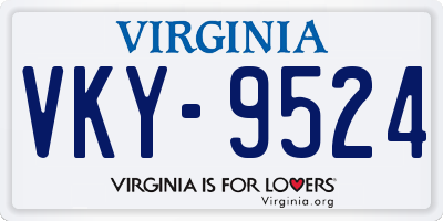 VA license plate VKY9524