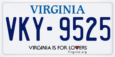 VA license plate VKY9525