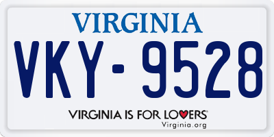 VA license plate VKY9528