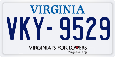 VA license plate VKY9529