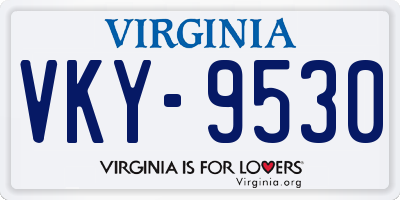 VA license plate VKY9530