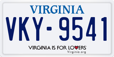 VA license plate VKY9541