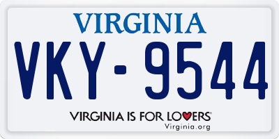 VA license plate VKY9544