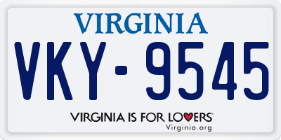 VA license plate VKY9545