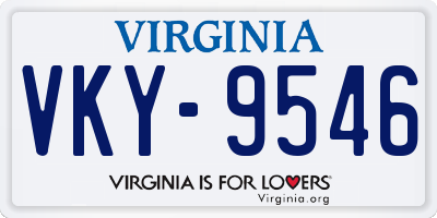 VA license plate VKY9546