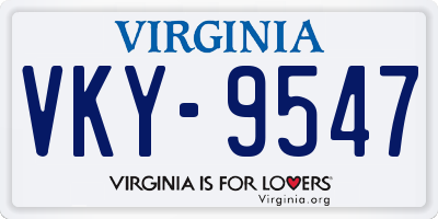 VA license plate VKY9547