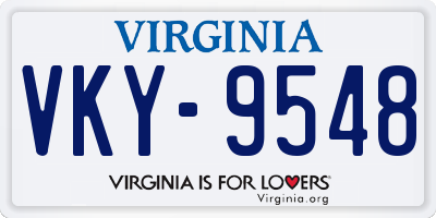 VA license plate VKY9548