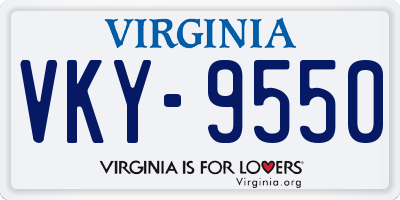 VA license plate VKY9550