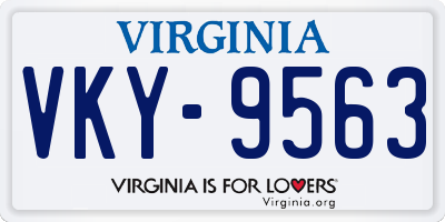 VA license plate VKY9563