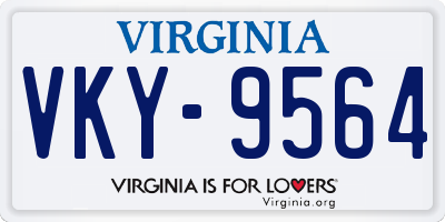VA license plate VKY9564