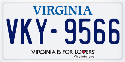 VA license plate VKY9566