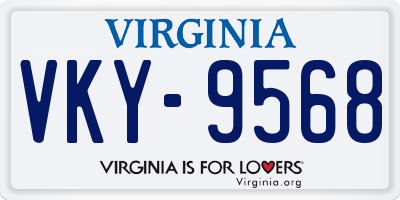 VA license plate VKY9568