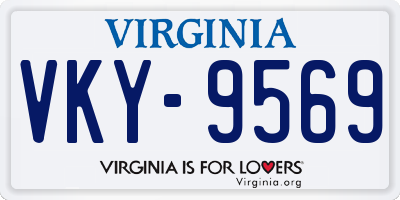 VA license plate VKY9569