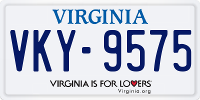 VA license plate VKY9575