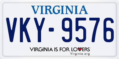 VA license plate VKY9576