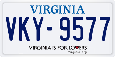VA license plate VKY9577
