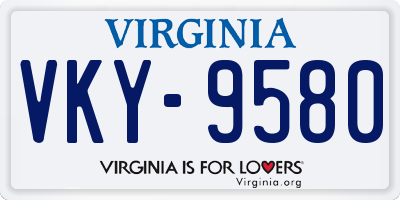VA license plate VKY9580