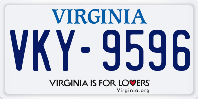 VA license plate VKY9596