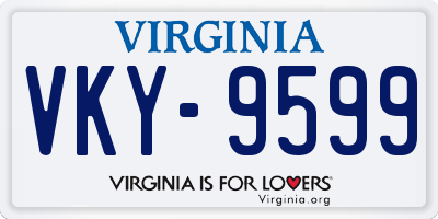 VA license plate VKY9599