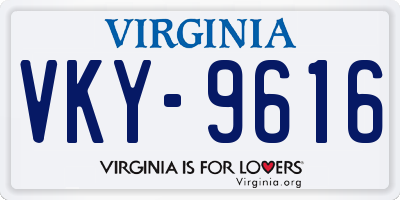 VA license plate VKY9616
